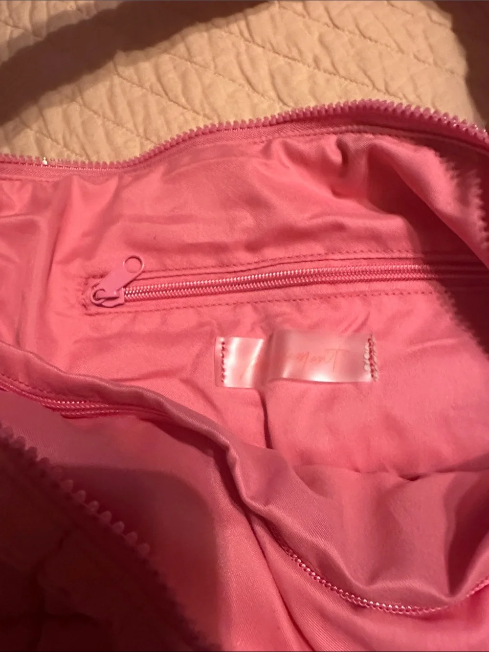 Free People Pink Quilted Puffer Hobo Bag